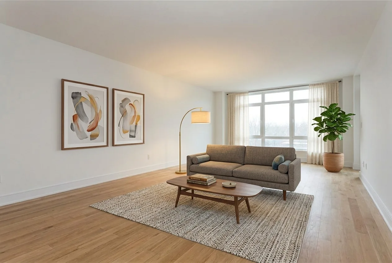 Same living room after virtual staging